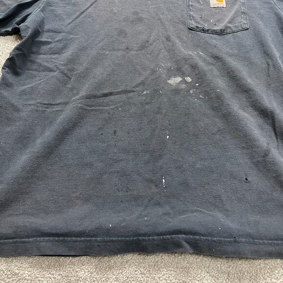 Carhartt K87 Loose Fit T-Shirt Mens Large Blue k Crew Neck Cotton Pocket Tee Top - Picture 11 of 16
